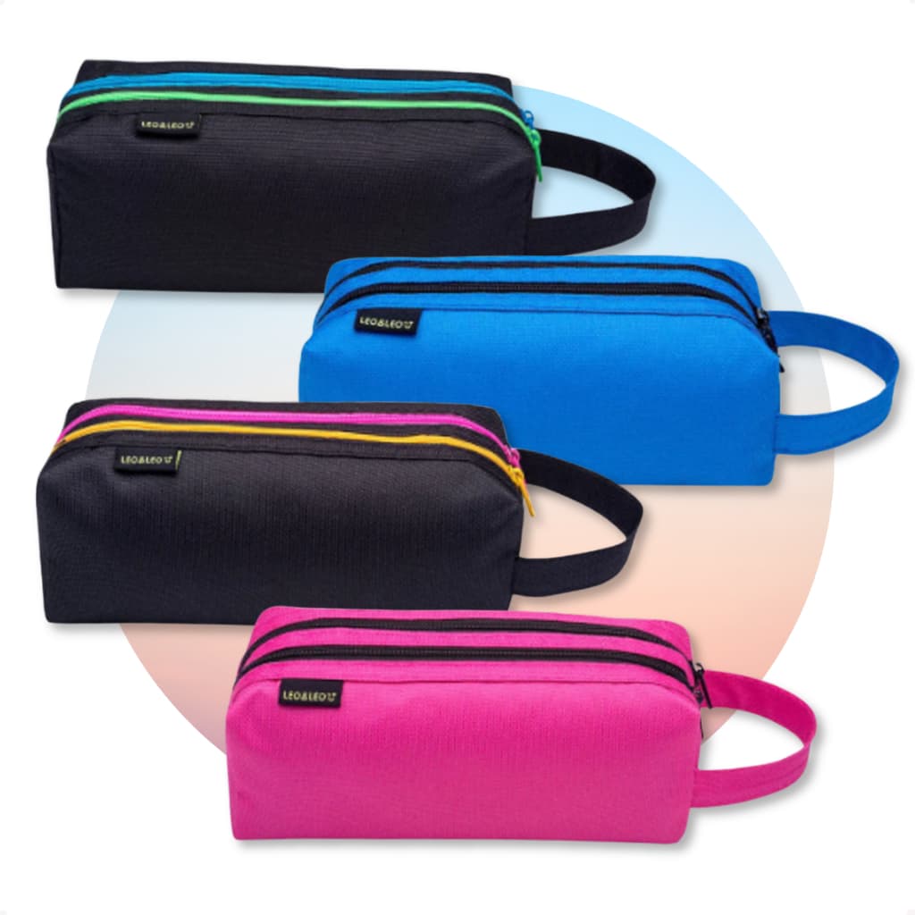 Estojo Duplo Masculino Feminino Grande Dois Zipers Menina Menino Garota Garoto Adulto Infantil Unisex
