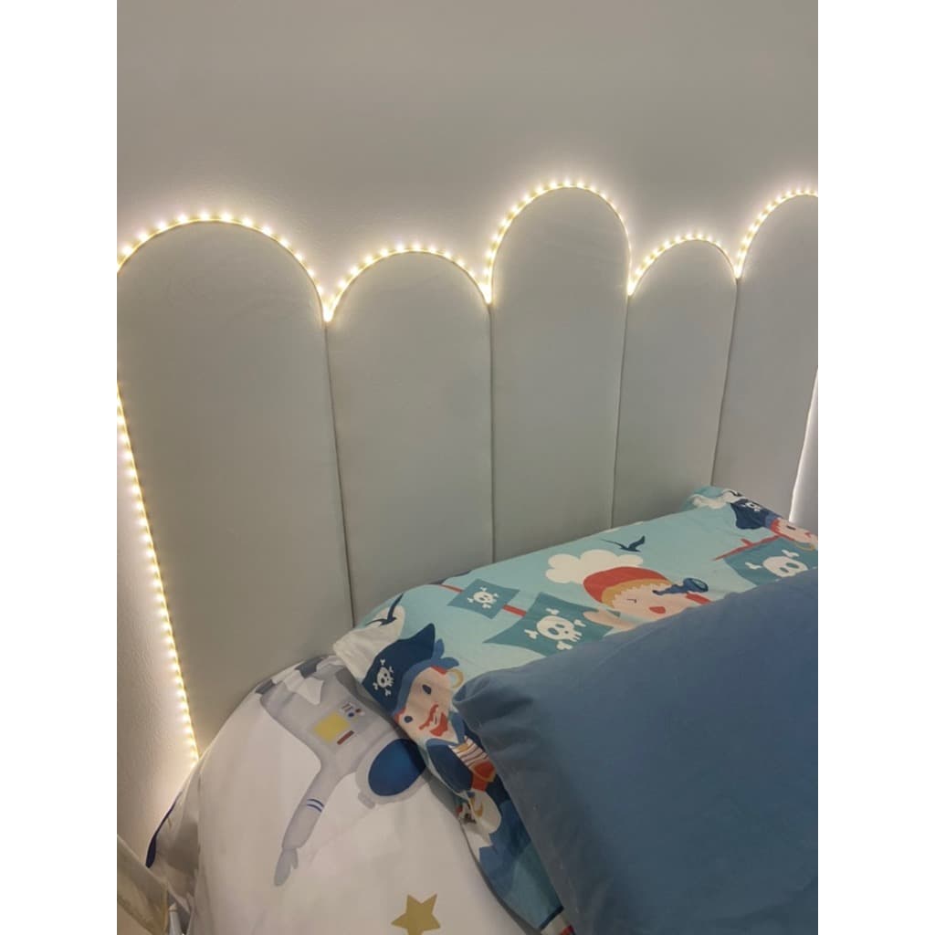 Cabeceira Estofada Modular 1 peça Nuvem 45x20cm Para Cama Box Casal