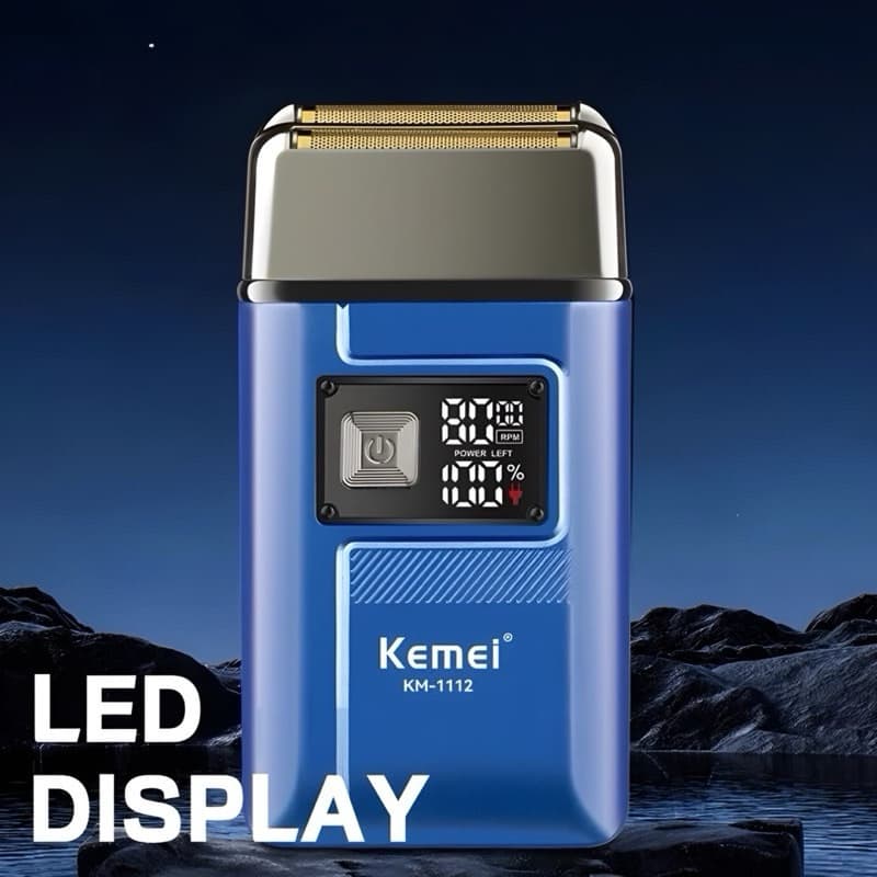 Barbeador Elétrico Lançamento 8.000 RPM Km-1112 | Kemei ® Recarregavel Bivolt 110-220V