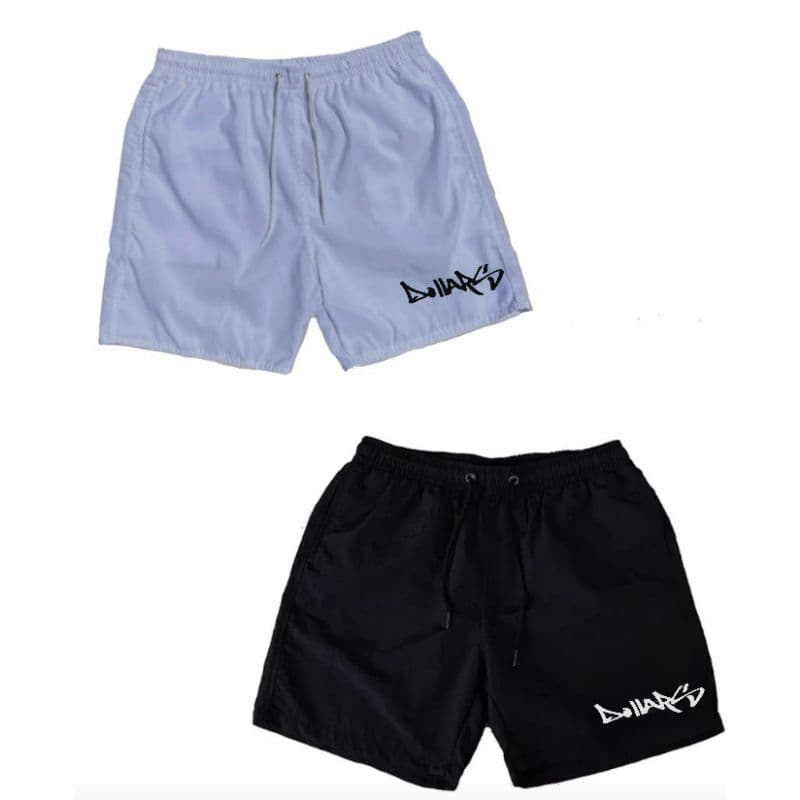 Kit 2 Novos Calções Tactel com Elastano Dry Fit Esportivos Homens de Verão Oferta Treinar