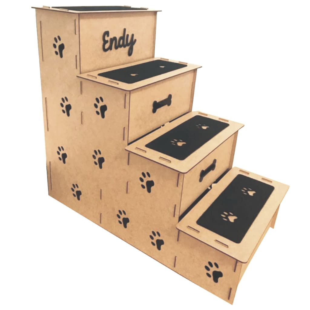 Escada Pet 4 Degraus Personalizada Para Raças Pequenas 45cm