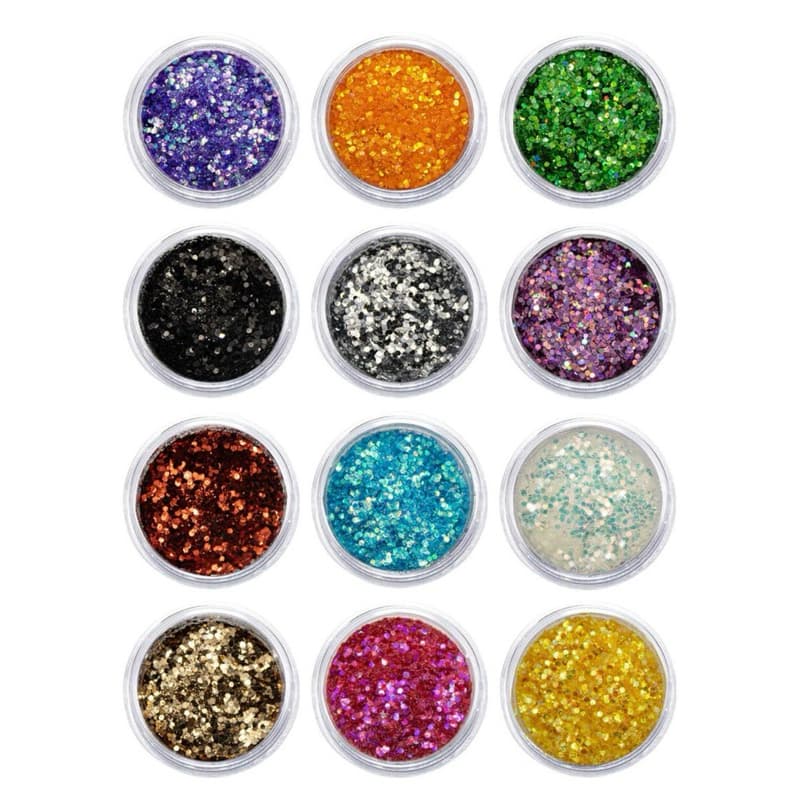 Kit 12 Glitters Flocados Decoração De Unhas De Gel Nail Art Cor Multicolor