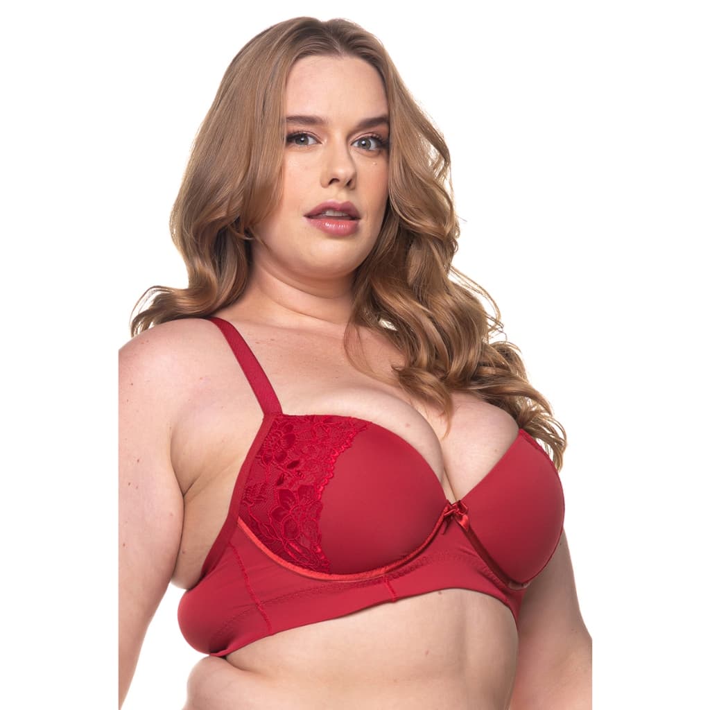 Sutiã Nadador Plus Size Reforçado Renda Bojão Soutien Sutia Bojo Feminino Tamanho Especial Pingente Blogueirinha