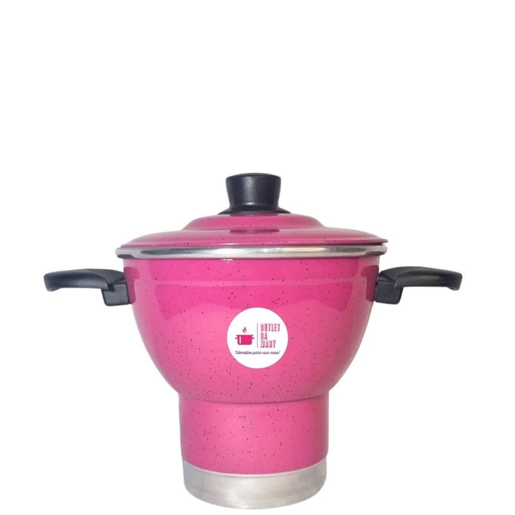 Cuscuzeira de Alumínio Rosa pink nº18 cm Cuscuzeiro para 4 Pessoas aluminio Amj