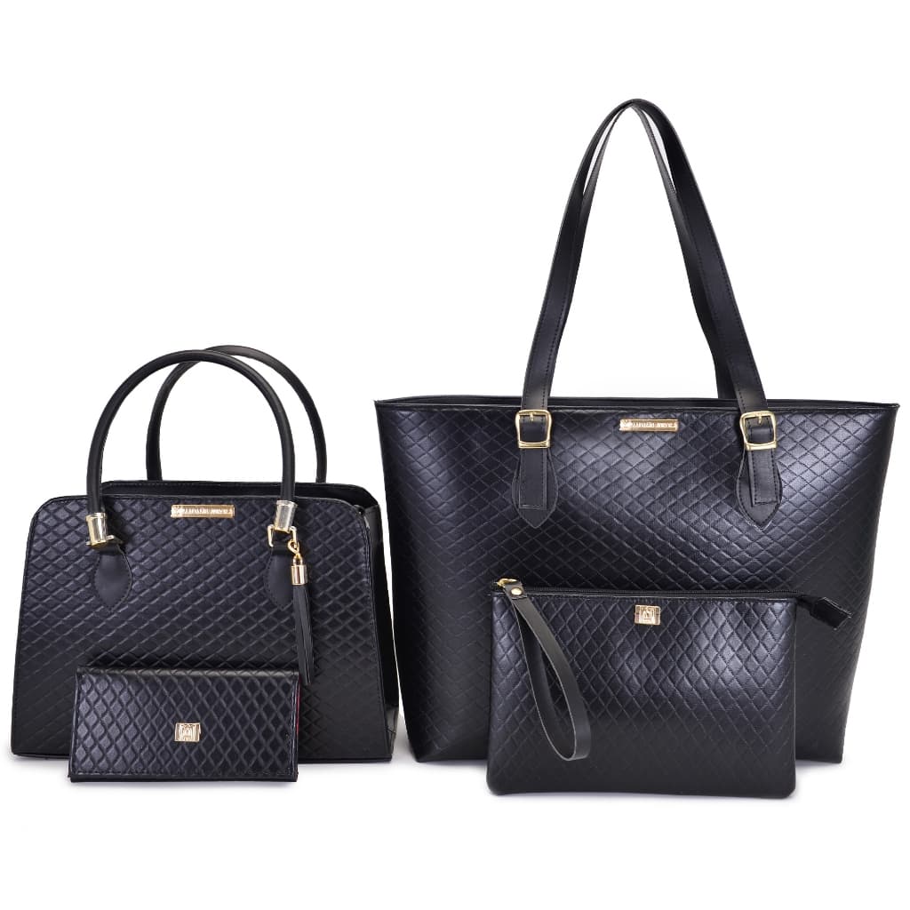 Kit Bolsa Feminina Grande Sacola + Bolsa Feminina Tote Festa + Necessaire + Carteira