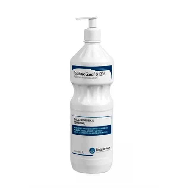 Enxaguante Bucal Clorexidina 0,12% Riohex Gard 1L com Pump Rioquímica