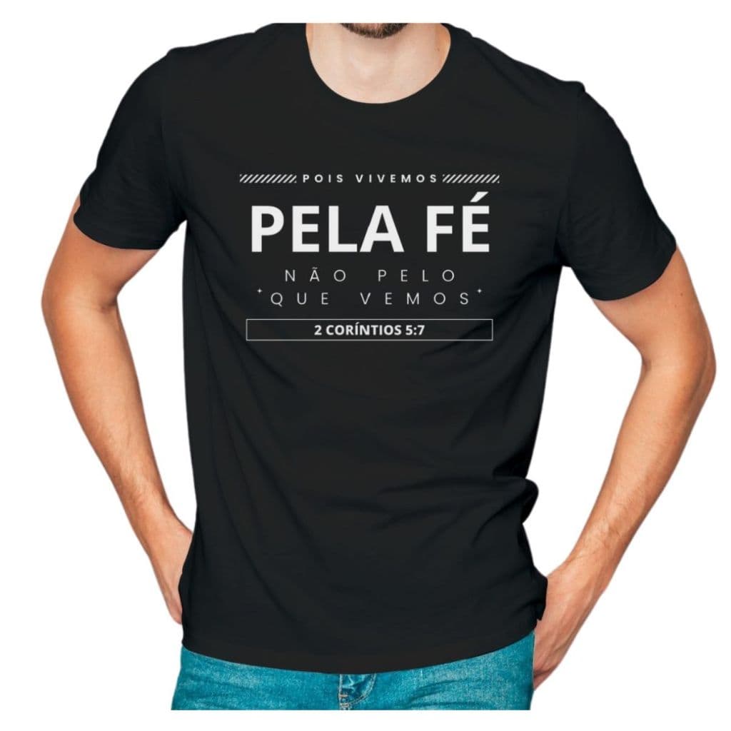 Camiseta Camiseta Gospel Cristã Jesus Vivo Pela Fé