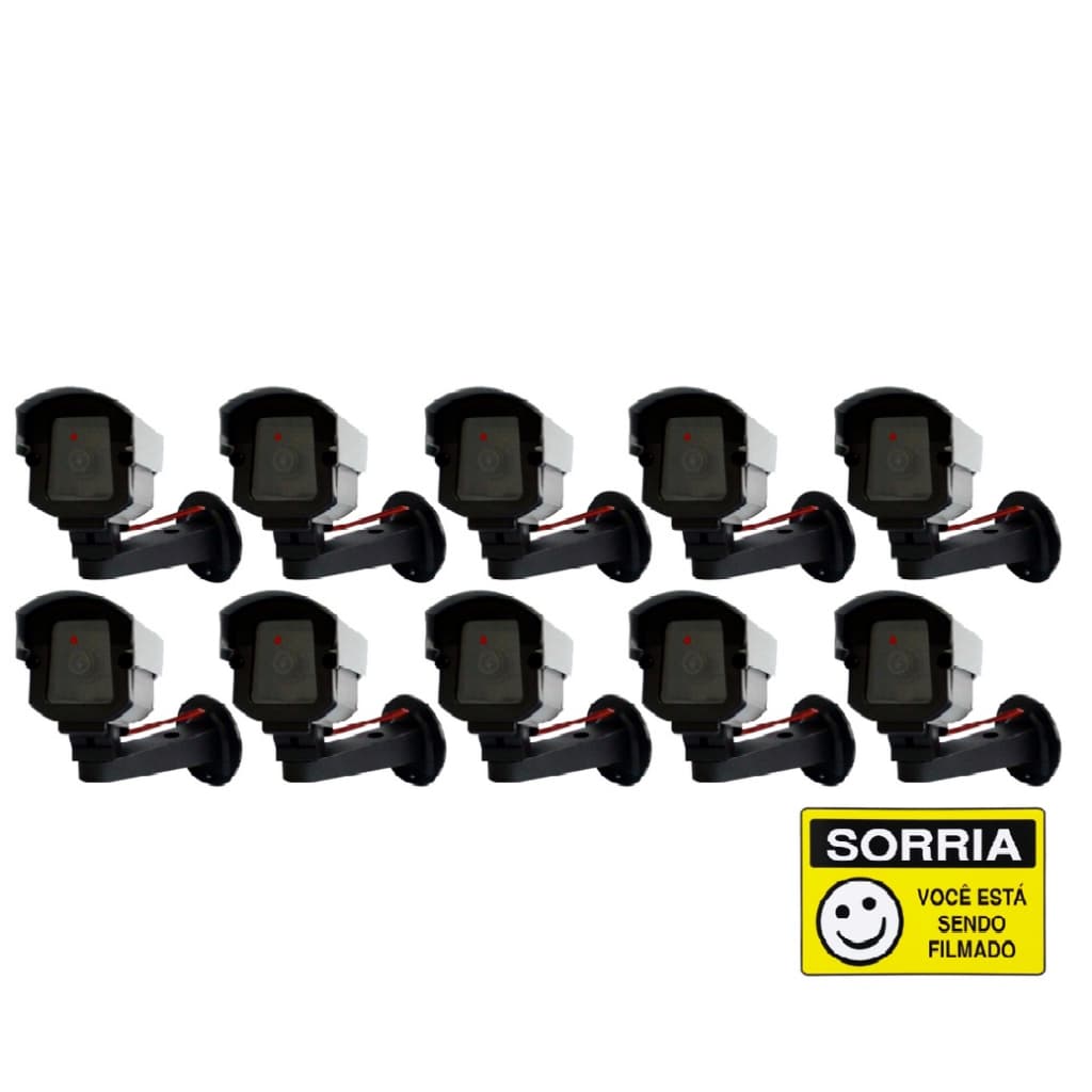 10 Micro Câmera Falsa com Led bivolt para Segurança Residencial Industrial - comercial - Security Parts