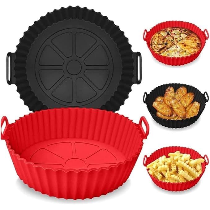 Forma Assadeira Para Fritadeira Air Fryer Em Silicone Flexível Lavável