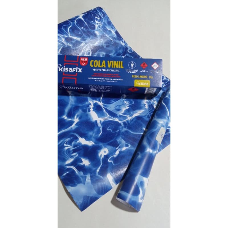 Remendo Para Piscina Tubo de Cola Vinil + Faixa de Vinil 0,10cm x0,30cm Estampas Variadas