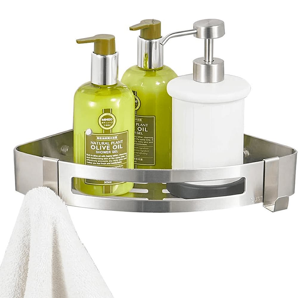 Porta Shampoo E Sabonete Suporte De Canto Parede Banheiro Cozinha Inox Wbcom