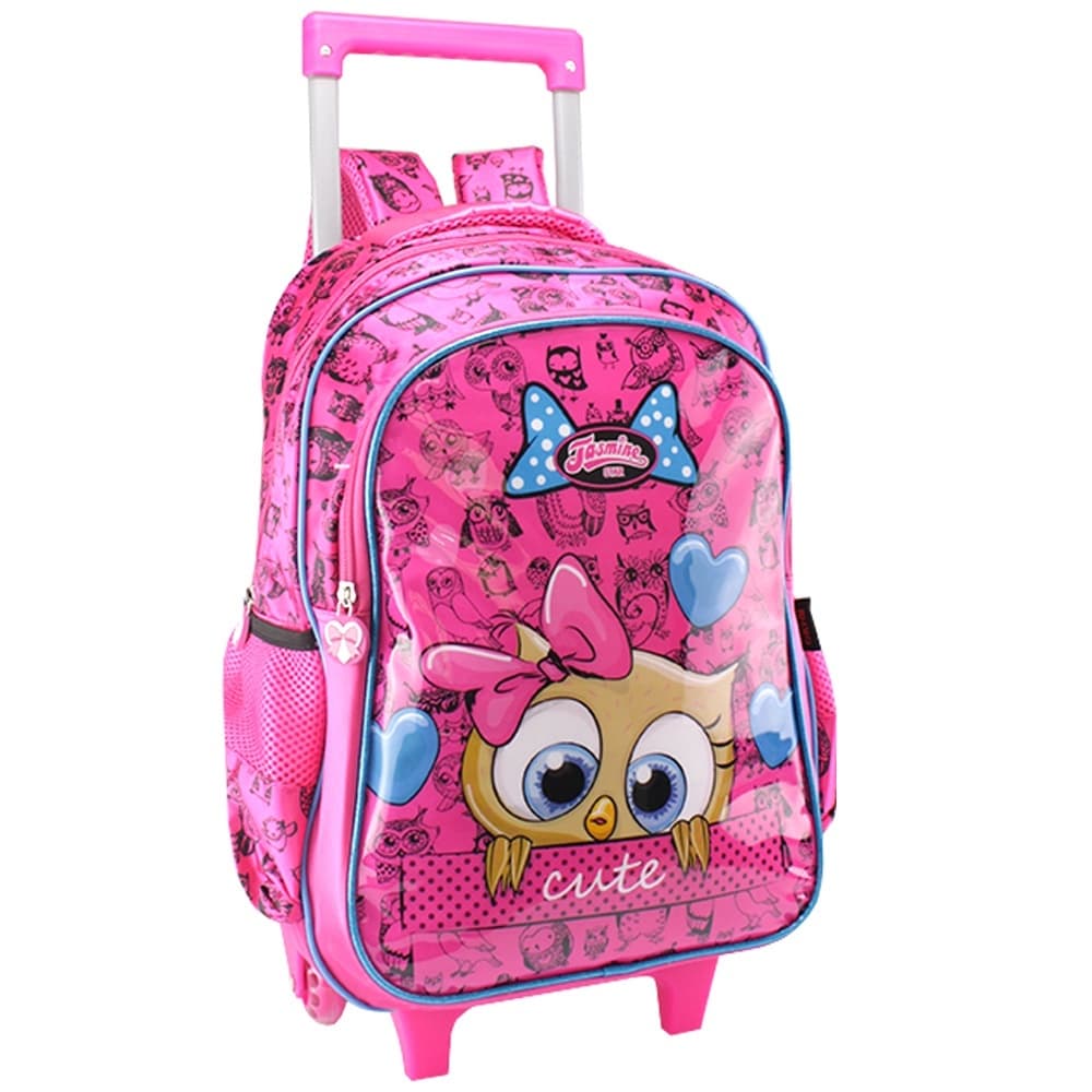Mochila Infantil de Rodinha Mochila Escolar Menina Impermeável Resistente