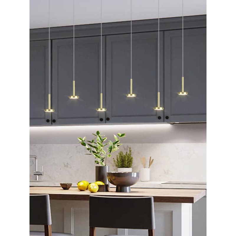 Pendente Bar Dourado Led  7W 3200K Mininalista Moderno