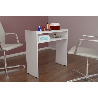 Mesa Para Manicure Prática com Prateleira Para Estufa 80cm Para Salão de Cabeleireiro