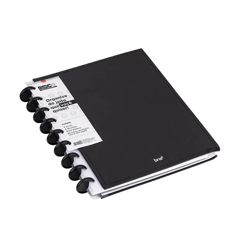Caderno de Disco Black Médio 23,2/18,5cm BRW