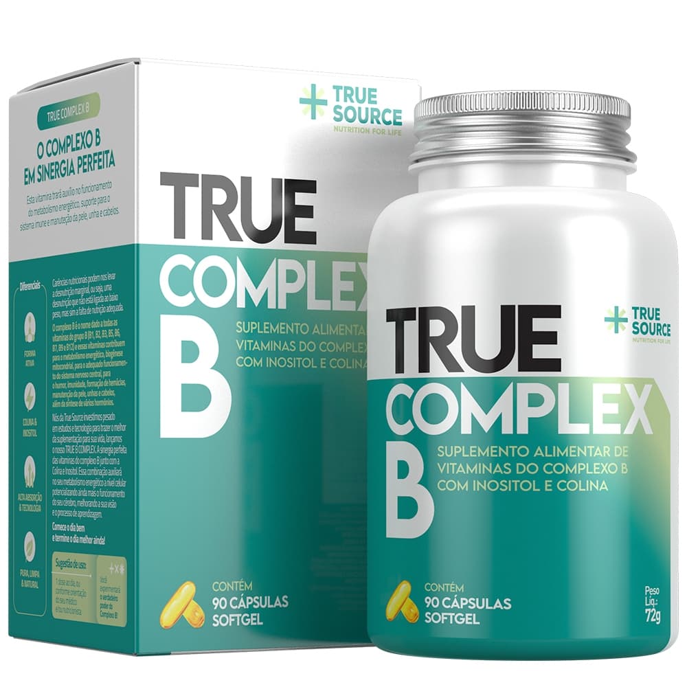 True Complex B 90 Cápsulas Com Inositol e Colina - True Source