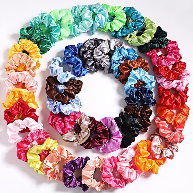 KIT 10 Sortidas Scrunchie Xuxinha Elástico de Cetim Anti Frizz