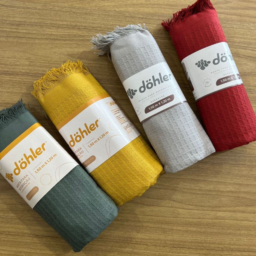 Manta para Sofá 100% Algodão 1,50m x 2,10m Marrocos Dohler Varias Cores