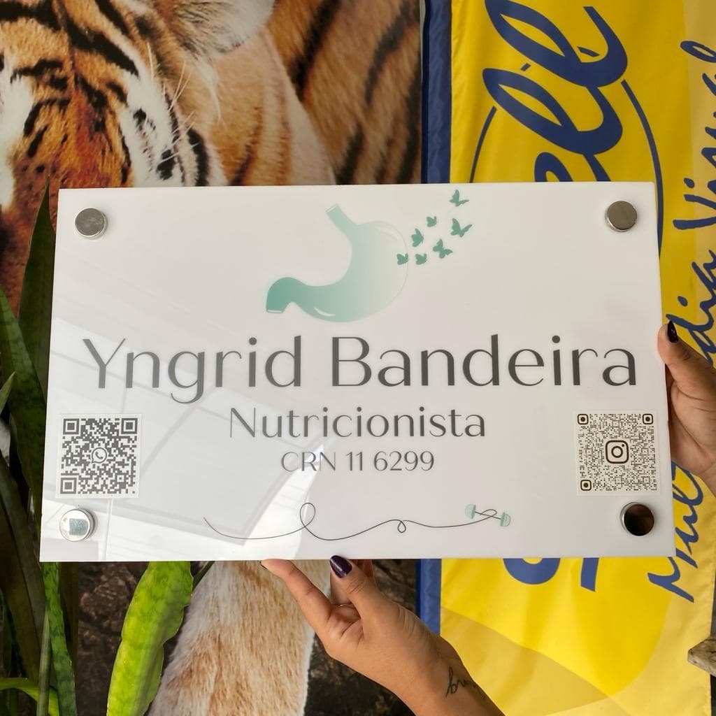 Placa Personalizada em Acrílico - Impressão UV 50x30cm Com ou Sem Pitões Espaçadores