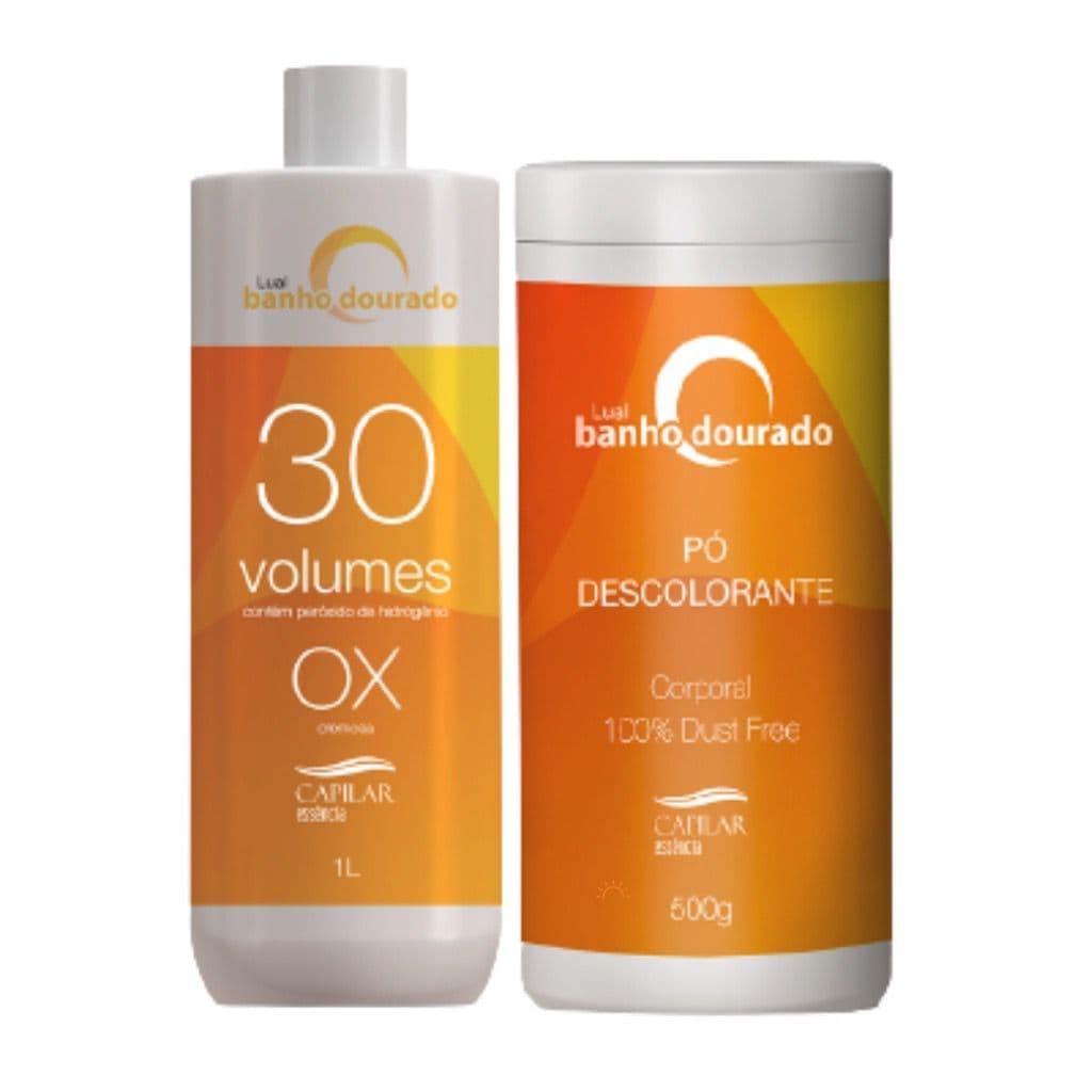Kit Pó descolorante 500g + Ox 900ml Carite Banho Dourado
