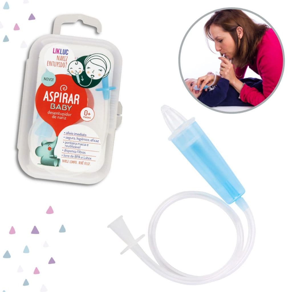 Aspirador Nasal Bebê Likluc Original Aspirar Baby Sugador Catarro Desentupidor Nariz Entupido