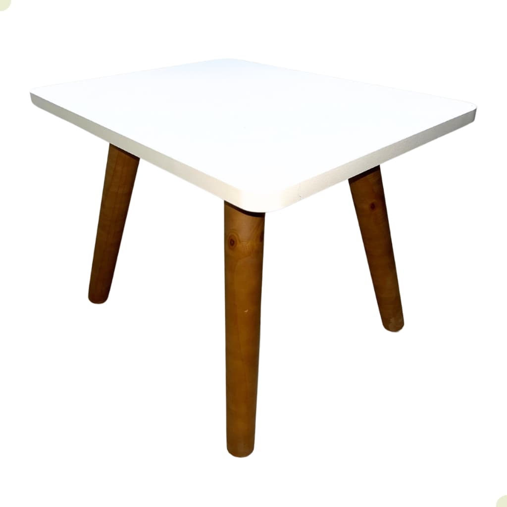 Mesa de Centro Para Escritório Sala Com Pés de Madeira e Tampo MDF