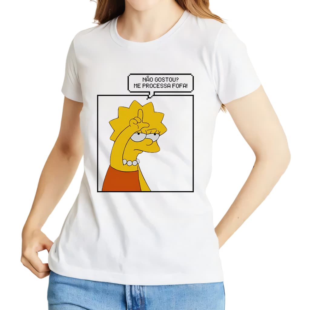 Camiseta Liza Simpsons T-shirt Feminina Blusa Manga Curta Estampas de Carnaval 2024