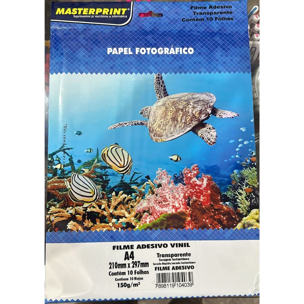 Vinil adesivo transparente 150g - Papel Fotográfico filme adesivo vinil - 10 folhas (A4)