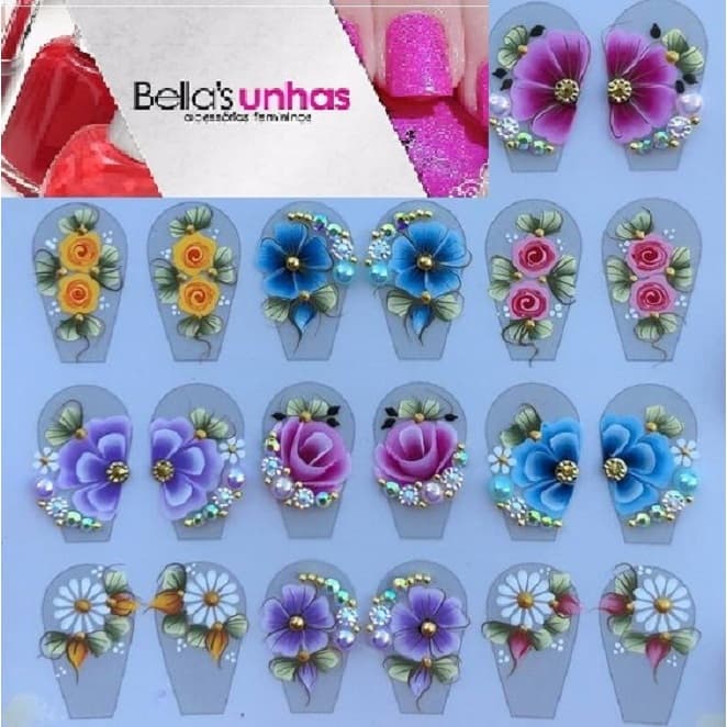 5 cartelão luxo cartelas de adesivos artesanais para unhas jóias strass pedrarias cartelão com 20