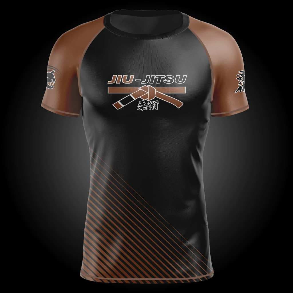 Rash Guard Segunda Pele Manga Curta Jiu-Jitsu - Faixa Marrom