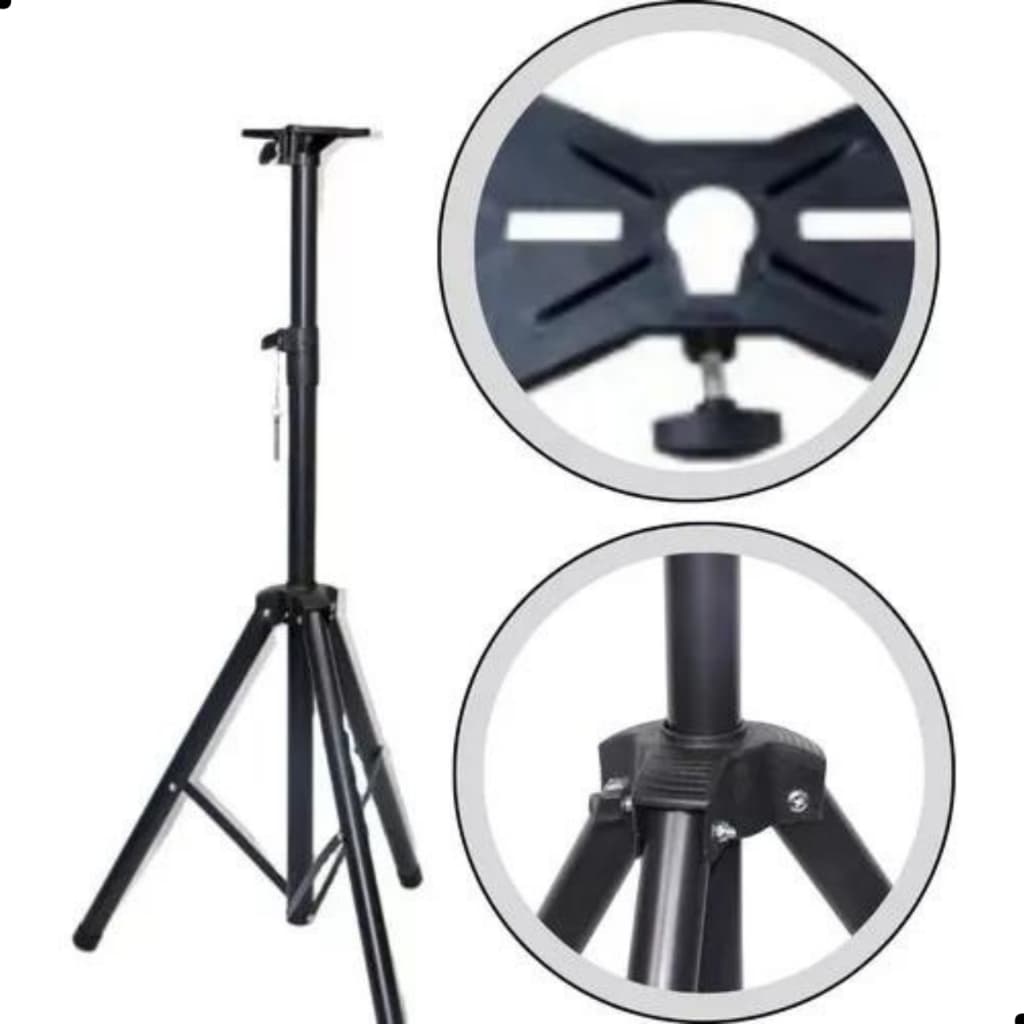 Suporte Caixa De Som Tripé Pedestal Ativa Passiva Bertô 40kg Altura Ajustável Aço Antiderrapante