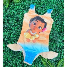 Maiô Infantil Natação Biquíni Piscina Praia Moana Lol Mulher Maravilha Frozen