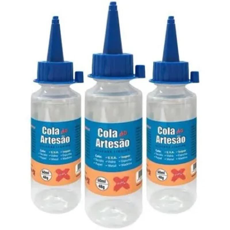 COLA DE SILICONE 60ML C/3 UNIDADES