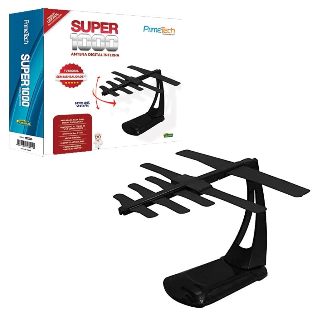 Antena Digital Super 1000 Interna Uhf - Primetech - EXTERNA/INTERNA