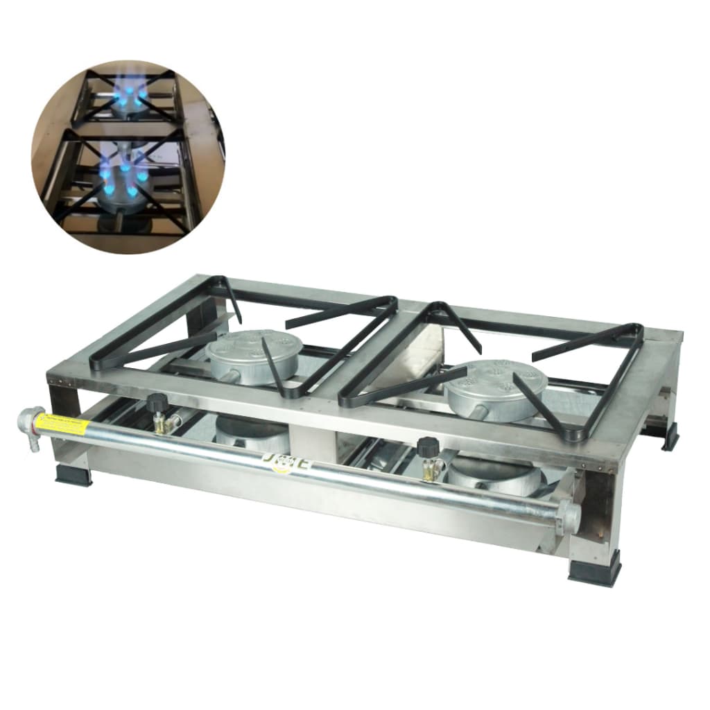 Fogão 2 Bocas 30x30 Mesa Alta Pressão Industrial Com Mangueira e Registro Alta Pressão