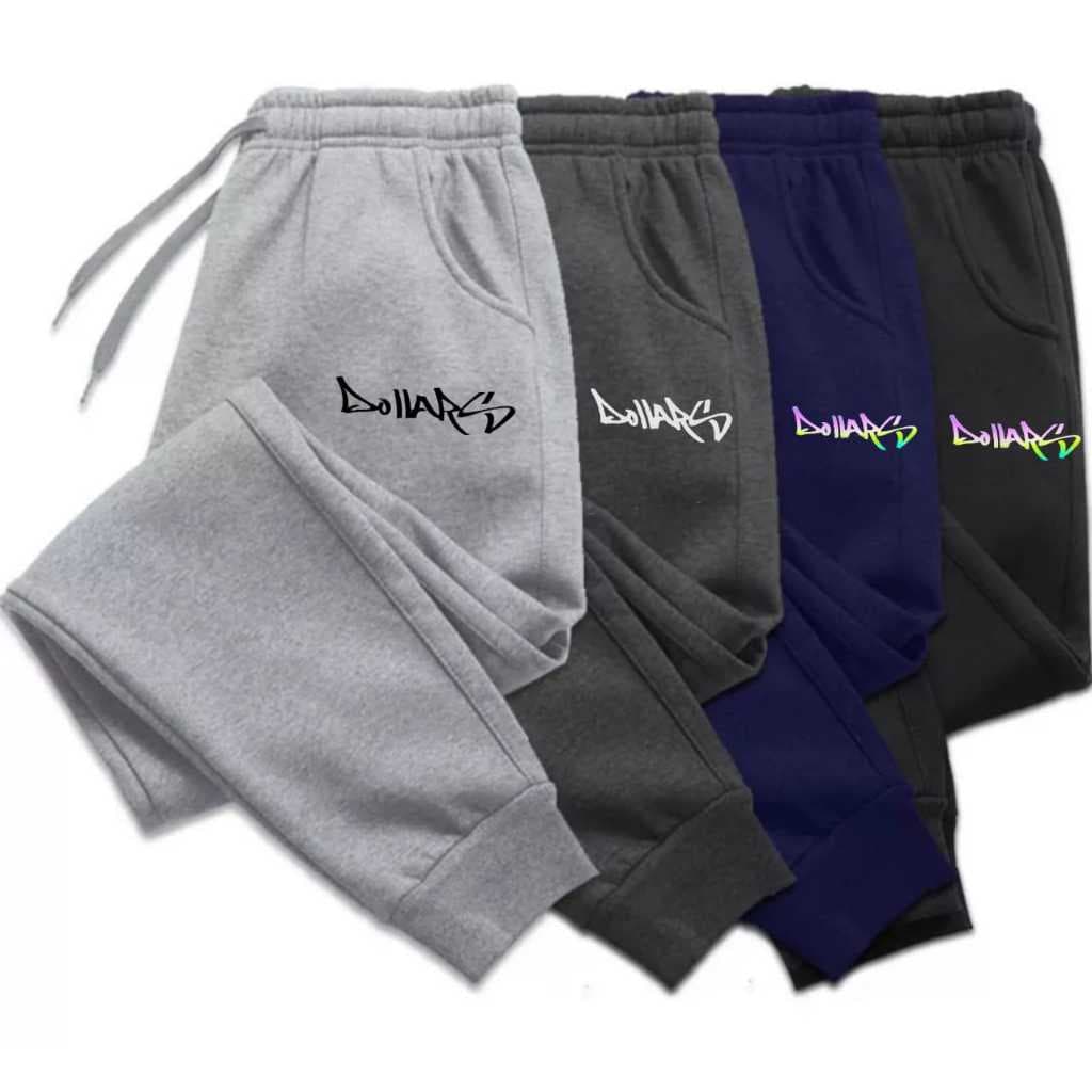 Kit 3 Calcas Moletom Dollars Jogger Slim CONFORTÁVEL Treino Academia