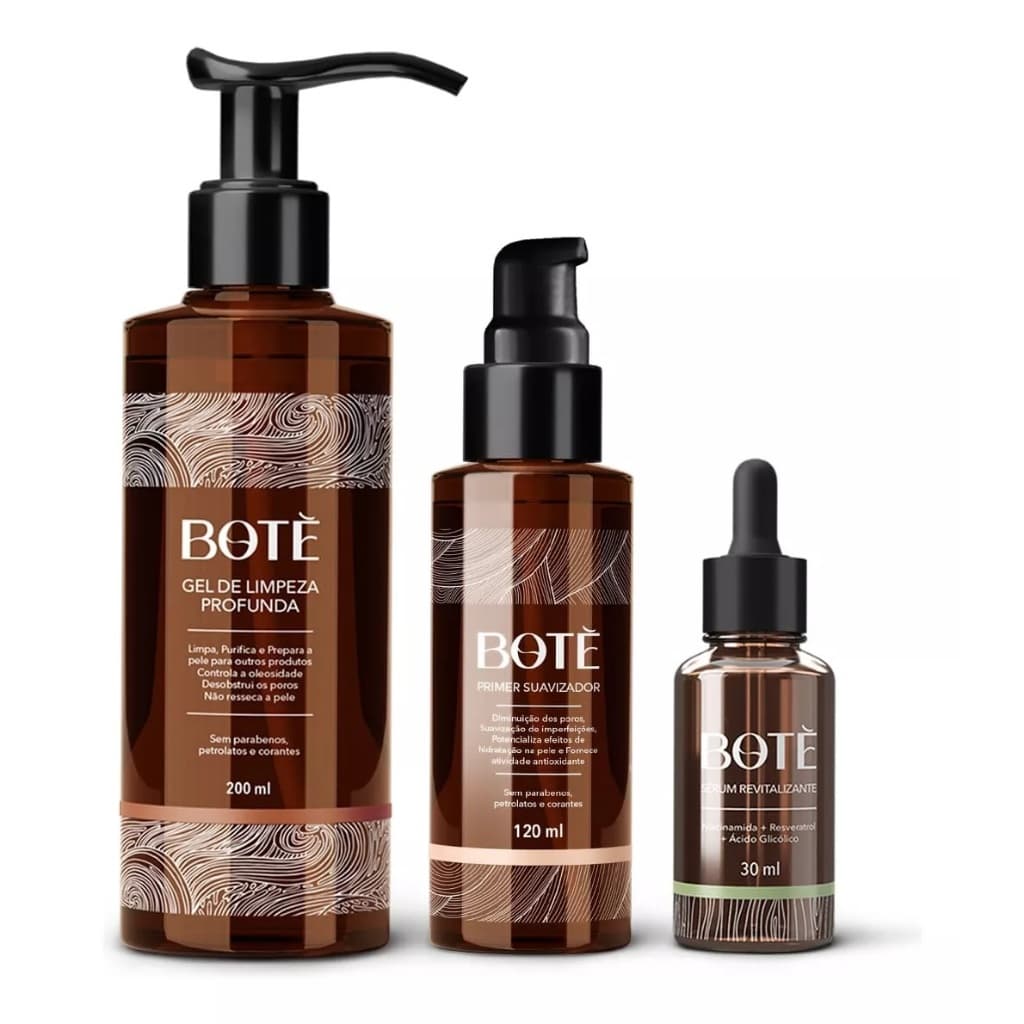 Kit Skincare Serum Revitalizante Gel De Limpeza Primer Botè