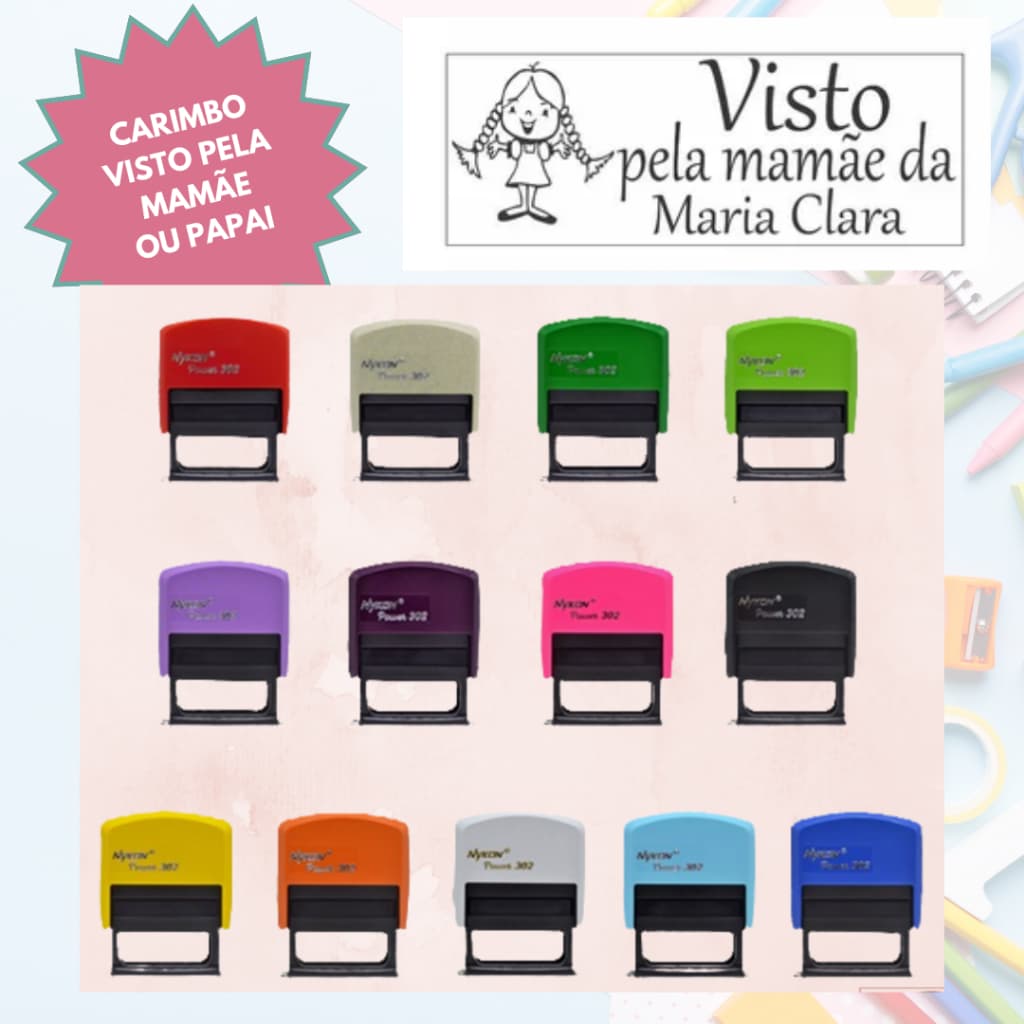 Carimbo Visto Pelos Pais - Visto pela mãe - Visto pela Mamãe  Automáticos  Personalizado