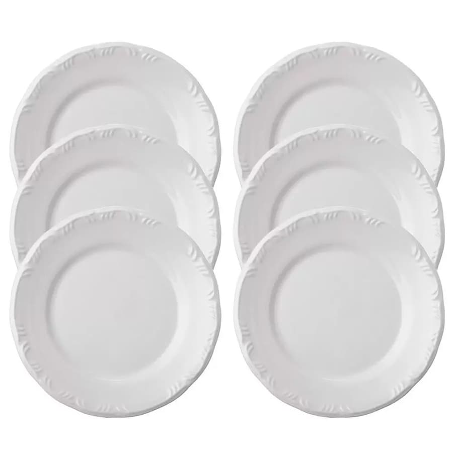 Kit 6 Pratos De Sobremesa Pomerode Porcelana Schmidt 1a