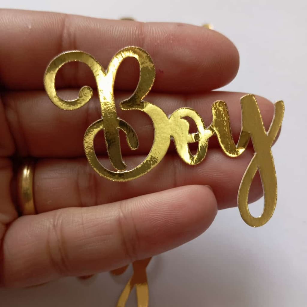 kit apliques papel  laminado / palavra ou nome / boy ou girl personalizado dourado / lamicote ouro ou prata