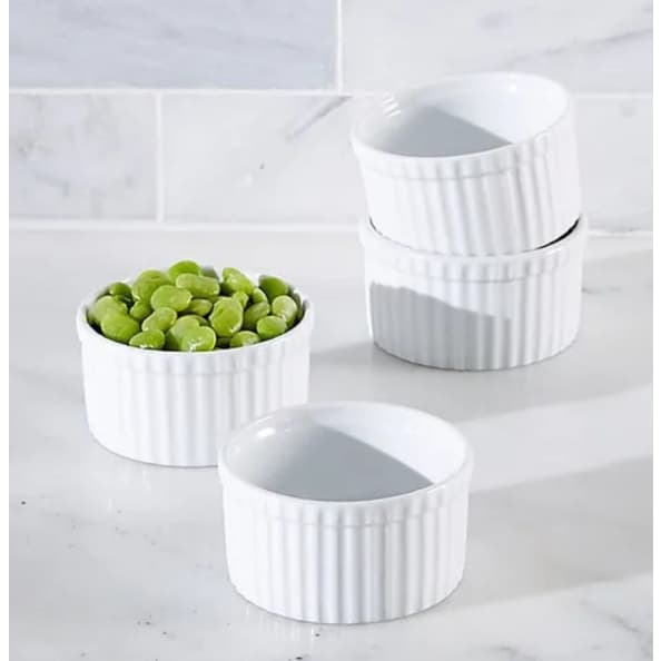 Kit  bowl ramekim porcelana Grande 210ml - para Porção, Caldos e Molhos Apto ao Forno e Freezer
