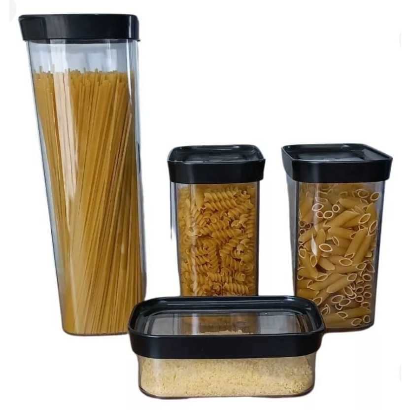 Kit 4 Potes Herméticos Macarrão Espaguete Queijo Ralado