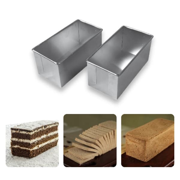 KIT 2 Formas Retangulares Pão Caseiro e Bolo 17X10X10 Assadeira Alumínio
