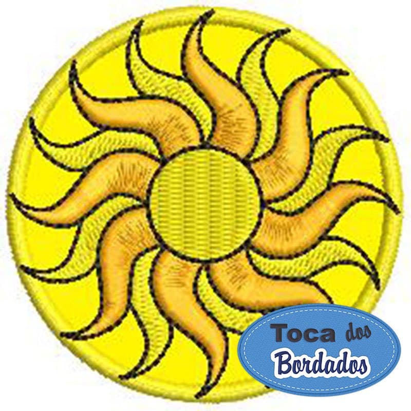 Mini Patch Bordado Sol 6x6cm Cód.4578 - Moda