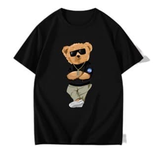Camiseta Urso Unissex Algodão oliéster Masculina 30.1 Estampada lmprimir peruano Básica Original  %  coelho