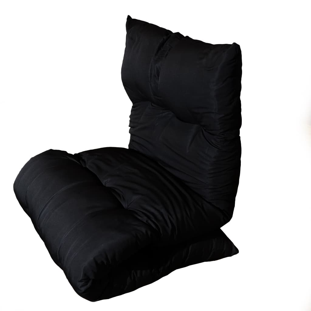 Futon Colchonete Dobrável Solteiro Almofada Decorativo Preto