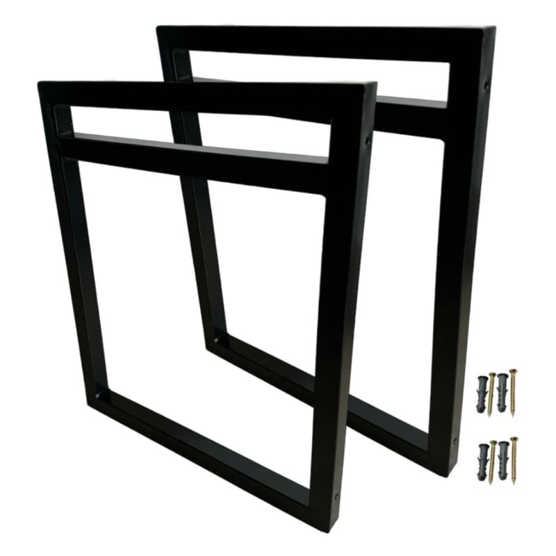 2 Suportes Prateleira Industrial Preto 30x35cm Tubo 20mm