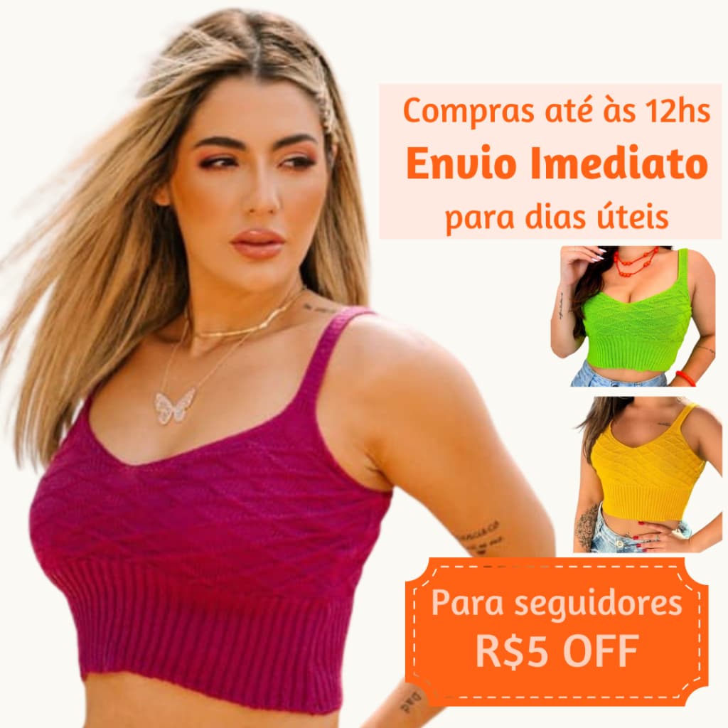 Top Cropped tricot Alcinha escama | Blusa feminina cropped regata feminino modal Estilo blogueiras Blusa tricô alça Moda