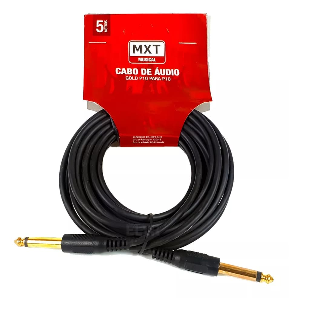 Cabo De Áudio P10 P10 Mono 5 Metros Mxt Para Instrumentos