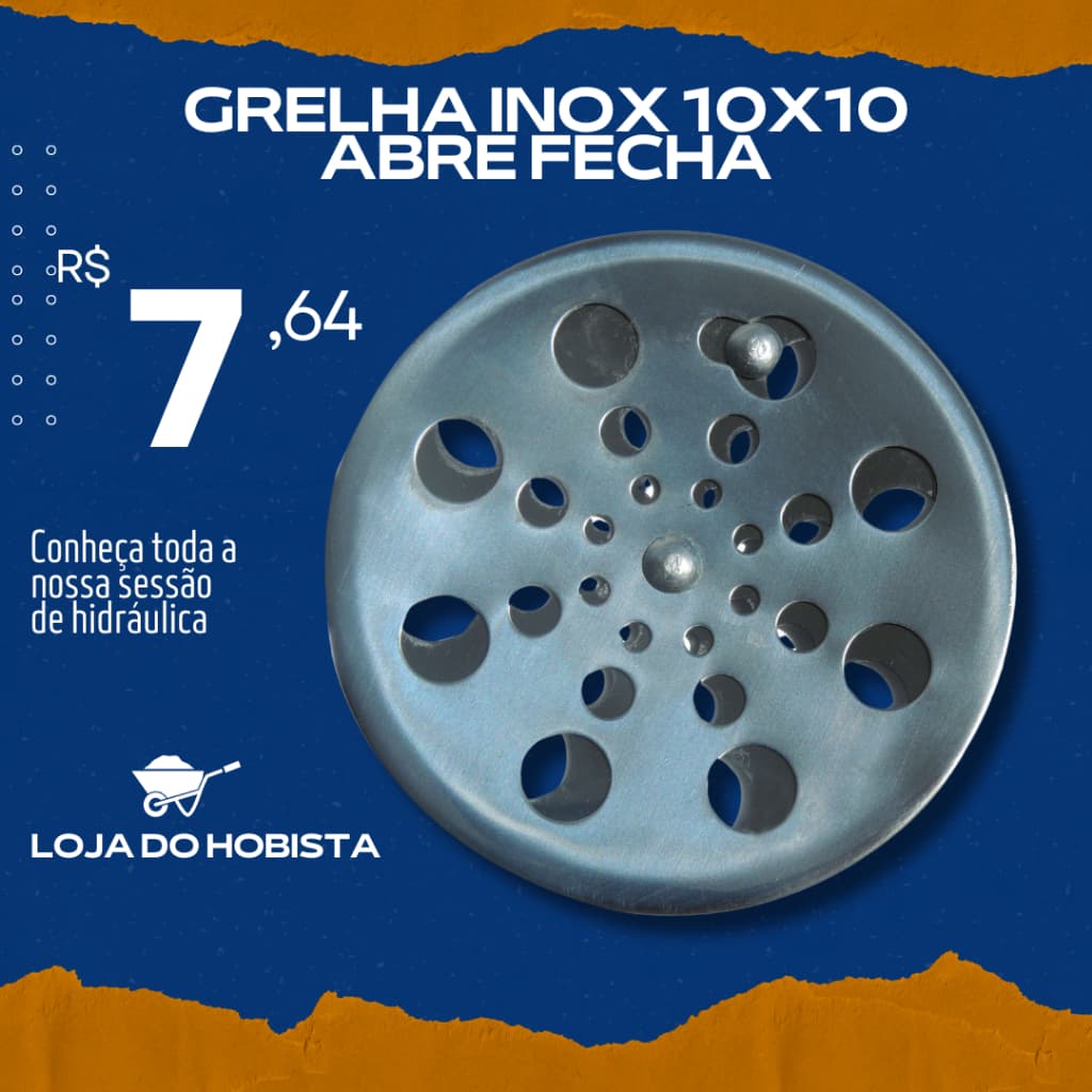 Ralo Tampa Grelha ( INOX REDONDO ) Abre E Fecha Rotativo 10x10  ( ANTES DE COMPRAR LER DESCRIÇÃO DO PRODUTO)